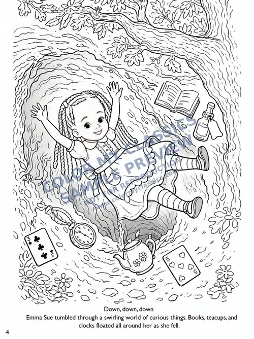 Sample coloring pages from Wonderland 3