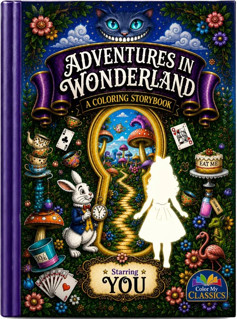 Personalized Alice in Wonderland Coloring Book
